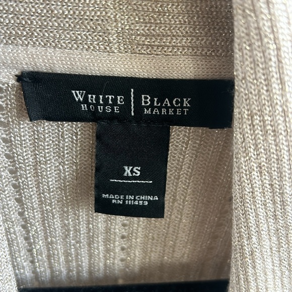 White House Black Market XS. Gold. 83% rayon. 11% polyester. 6% mettallic. - Picture 2 of 4